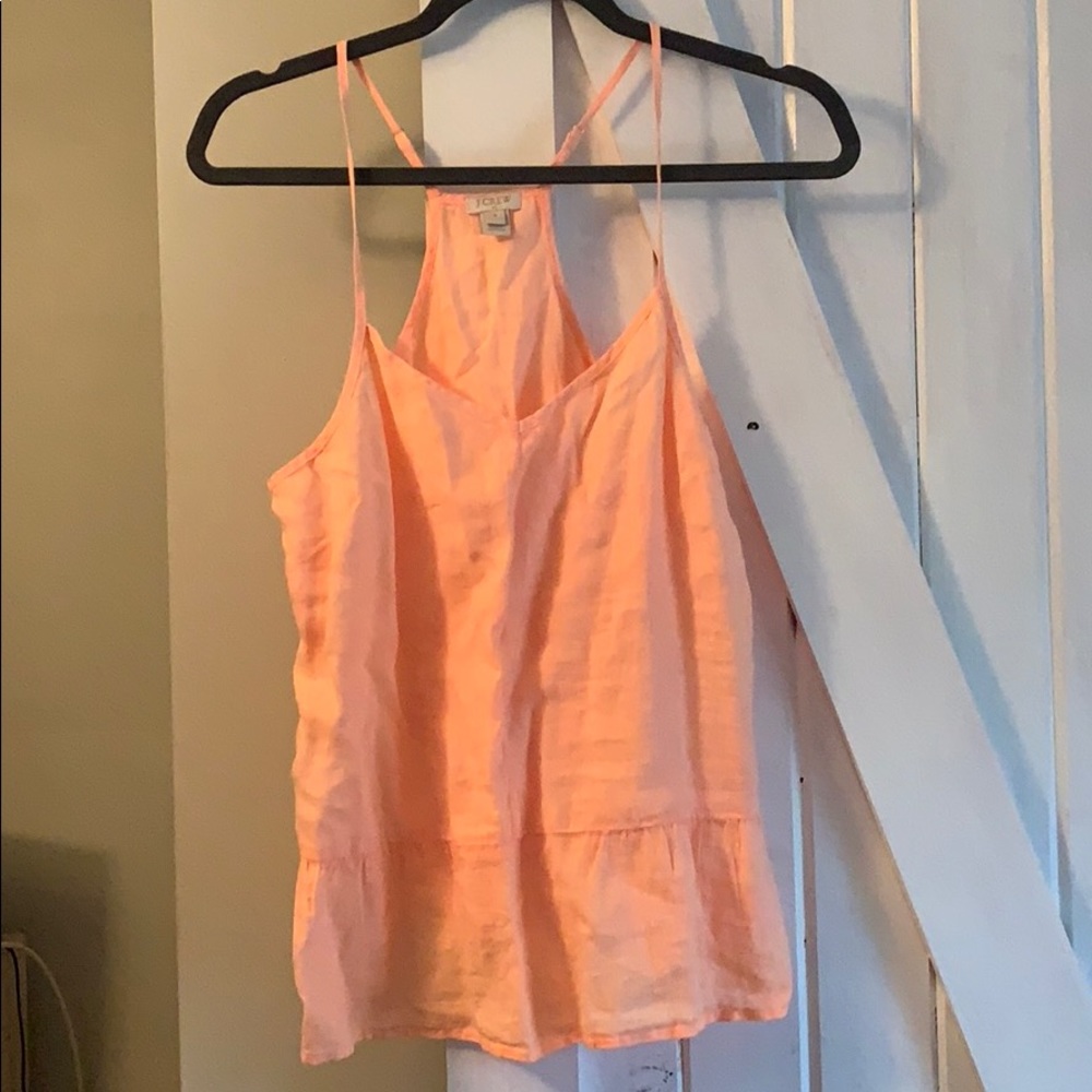 JCrew orange linen peplum tank size 4